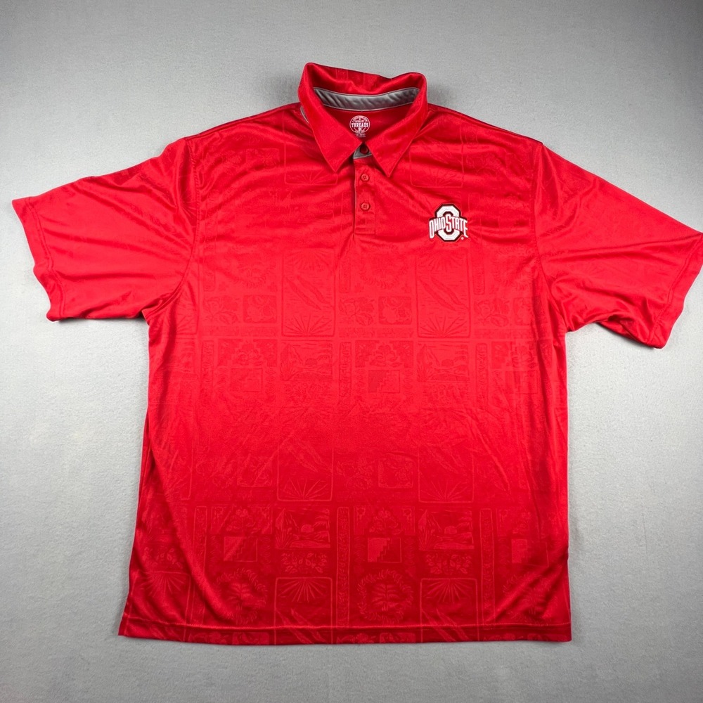 Rivalry Threads Ohio State Polo Mens 2XL Red Tropical Buckeyes‎ Golf Shirt